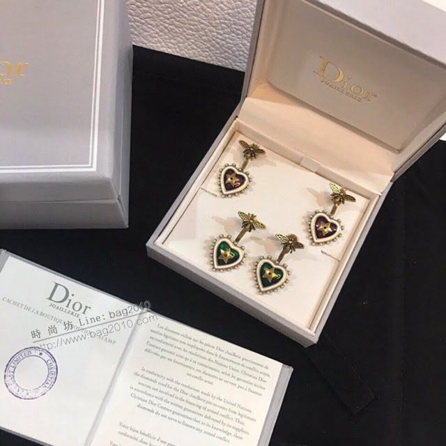 Dior飾品 迪奧經典熱銷款蜜蜂CD桃心愛心耳釘耳環  zgd1111